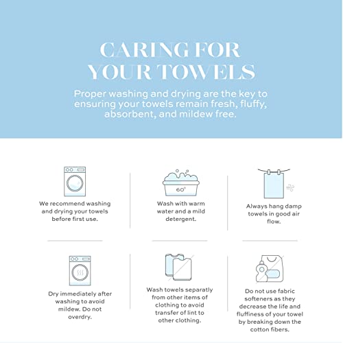 White Classic Luxury Light Blue Bath Towel Set Luxury Bath Mat | 2 Pack Luxury Bath Sheet | 2 Pack Bundle (Light Blue)