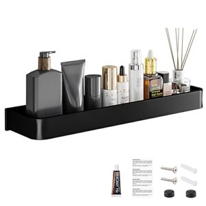 iukpptui bathroom shelf wall mounted decor shower rack cosmetics organizer aluminium floating shelves for kitchen storage black