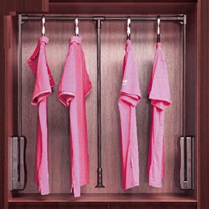 eukkic pull down closet rod, heavy duty closet pull down rods hanger,adjustable 45-115cm for hanging clothes wardrobe lift rail, clothing finishing rack (size : 83-115cm(32.7-45.3in))