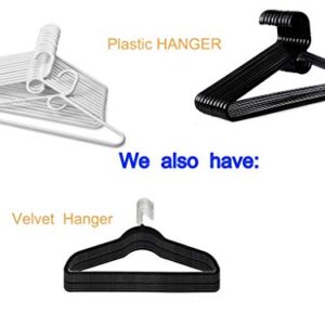 Plastic Hangers HD Heavy Duty, 40 Pcs. White Color, Made in USA, 3/8” Thickness, Durable, Tubular, Lightweight, for Clothes, Coat, Pants, Shirts, Dress, TINEFF, Free and Quick delivery. from USA