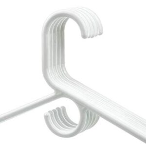 Plastic Hangers HD Heavy Duty, 40 Pcs. White Color, Made in USA, 3/8” Thickness, Durable, Tubular, Lightweight, for Clothes, Coat, Pants, Shirts, Dress, TINEFF, Free and Quick delivery. from USA