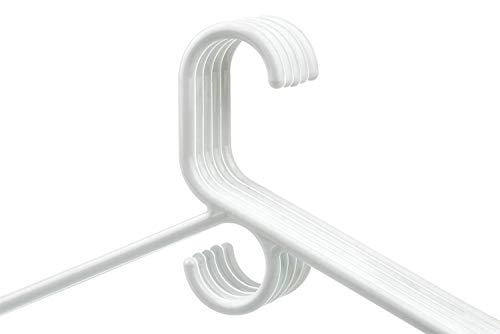 Plastic Hangers HD Heavy Duty, 40 Pcs. White Color, Made in USA, 3/8” Thickness, Durable, Tubular, Lightweight, for Clothes, Coat, Pants, Shirts, Dress, TINEFF, Free and Quick delivery. from USA