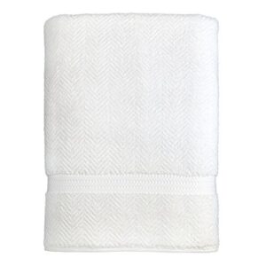 Linum Home Textiles HB00-1BS Herringbone Premium Authentic Soft 100% Turkish Cotton Luxury Hotel Collection Bath Sheet-White