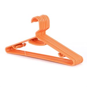 cokuera home plastic hangers 20 pack, durable clothes hanger with hooks, thick strong standard closet clothing hangers for coat, shirt, pants, ties (orange)