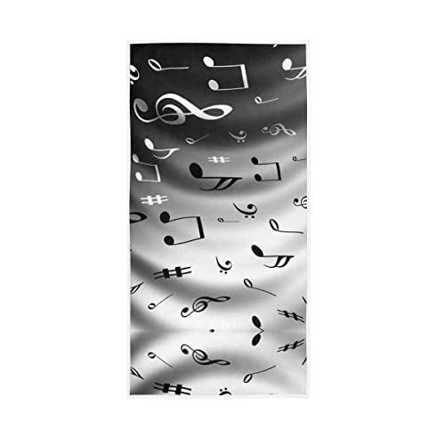 GAIREG Music Note Hand Towels, 15 x 30 Inches, Soft Highly Absorbent Towels for Bathroom, Gym, Shower, Hotel, Spa