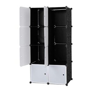 JYOSTORE 8 Cube Bookshelf Closet Organizer Storage Shelves Shelf Cubes Organizer Plastic Book Shelf Bookcase DIY Square Closet Cabinet Shelves for Bedroom Office Living Room