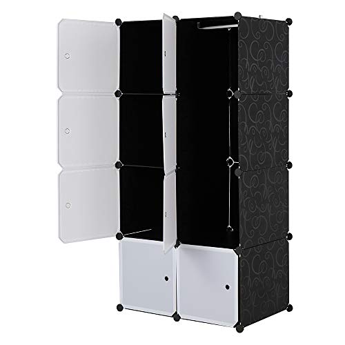 JYOSTORE 8 Cube Bookshelf Closet Organizer Storage Shelves Shelf Cubes Organizer Plastic Book Shelf Bookcase DIY Square Closet Cabinet Shelves for Bedroom Office Living Room