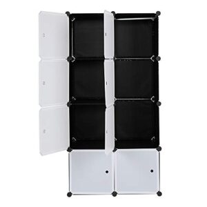 JYOSTORE 8 Cube Bookshelf Closet Organizer Storage Shelves Shelf Cubes Organizer Plastic Book Shelf Bookcase DIY Square Closet Cabinet Shelves for Bedroom Office Living Room