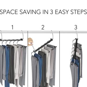 Neatsure Pants Hangers Space Saving 2 Pack, 6 Tier Multi Purpose Closet Organizer Rack for Jeans Trousers Scarves Leggings Skirts