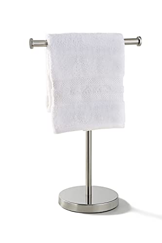 SunnyPoint Elite Heavy Weight Countertop Hand Towel Rack and Accessories Jewelry Stand; 16.5" Height (Satin Nickel, Stainless Steel Base)