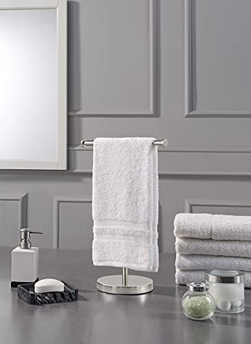 SunnyPoint Elite Heavy Weight Countertop Hand Towel Rack and Accessories Jewelry Stand; 16.5" Height (Satin Nickel, Stainless Steel Base)