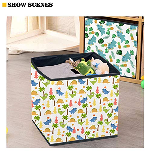 Dremagia Foldable Storage Box Purple Butterfly Toy Cube Bin Fabric Closet Basket Container