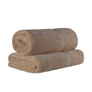 superior egyptian cotton 2-piece solid bath sheet set, bath sheet 34” x 68”, 800 gsm, 2-pieces, latte