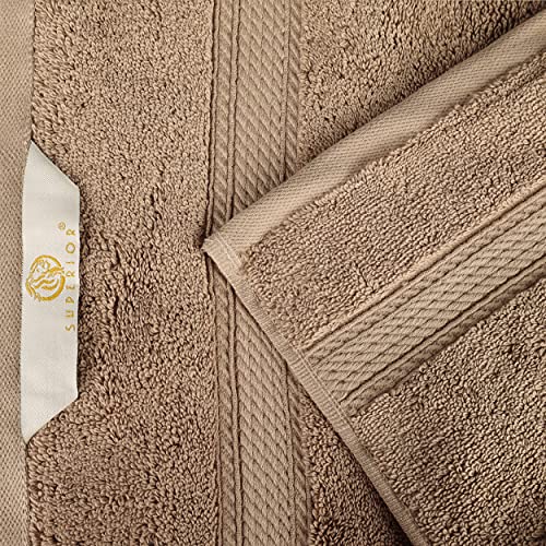 SUPERIOR Egyptian Cotton 2-Piece Solid Bath Sheet Set, Bath Sheet 34” x 68”, 800 GSM, 2-Pieces, Latte