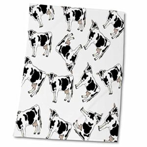 3drose florene - décor iii - print of cartoon cow toss pattern - towels (twl-221631-2)