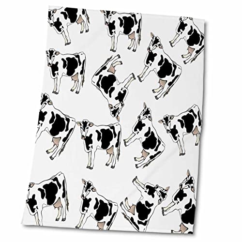 3dRose Florene - Décor III - Print of Cartoon Cow Toss Pattern - Towels (twl-221631-2)