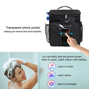 Famard Portable Shower Caddy Bag, Large Capacity Hanging Travel Shower Bag with Quick Dry Mesh Base, Water-Resistant Portable Bathroom Shower Caddy Tote for College Dorm,Gym and Camp