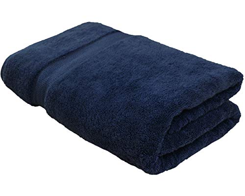 Cotton & Calm Exquisitely Plush and Soft Extra Large Bath Towel (Navy Blue, 35" x 70", Set of 1) Premium 100% Combed Cotton Oversized Luxury Bath Sheet, Pool Towel, Beach Towel