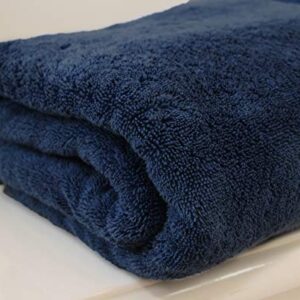 Cotton & Calm Exquisitely Plush and Soft Extra Large Bath Towel (Navy Blue, 35" x 70", Set of 1) Premium 100% Combed Cotton Oversized Luxury Bath Sheet, Pool Towel, Beach Towel