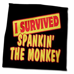 3drose i survived spanking the monkey survial pride and humor design - towels (twl-118252-3)