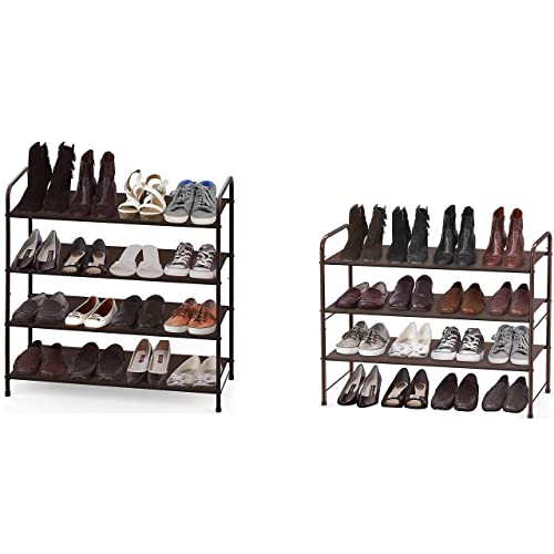 Simple Houseware 4-Tier + 3-Tier Shoe Rack Storage Organizer, Bronze