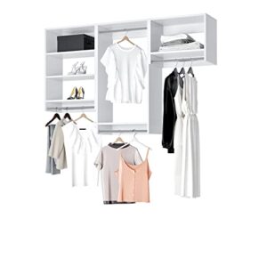 closet kit with hanging rods - corner closet system - closet shelves - closet organizers and storage shelves (white, 72 inches wide) closet shelving