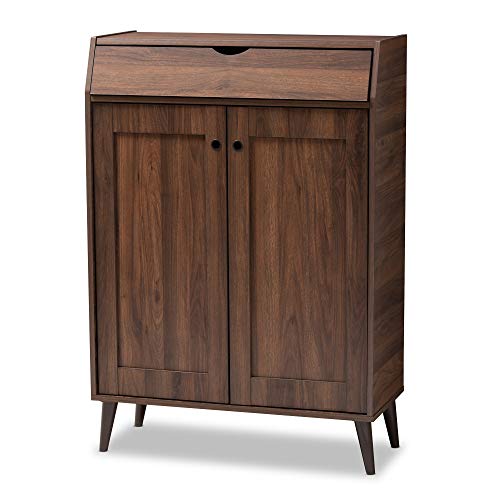 Baxton Studio Shoe Cabinets, One Size, Walnut