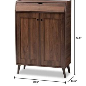 Baxton Studio Shoe Cabinets, One Size, Walnut