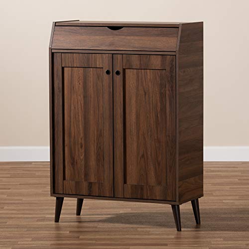 Baxton Studio Shoe Cabinets, One Size, Walnut