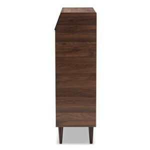 Baxton Studio Shoe Cabinets, One Size, Walnut