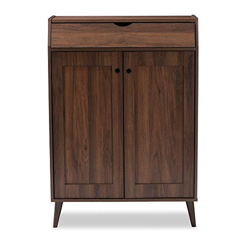 Baxton Studio Shoe Cabinets, One Size, Walnut