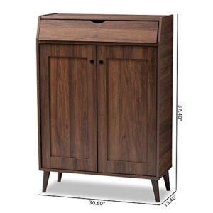 Baxton Studio Shoe Cabinets, One Size, Walnut