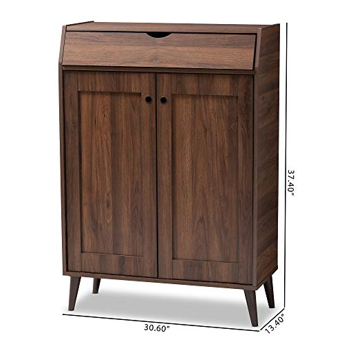 Baxton Studio Shoe Cabinets, One Size, Walnut