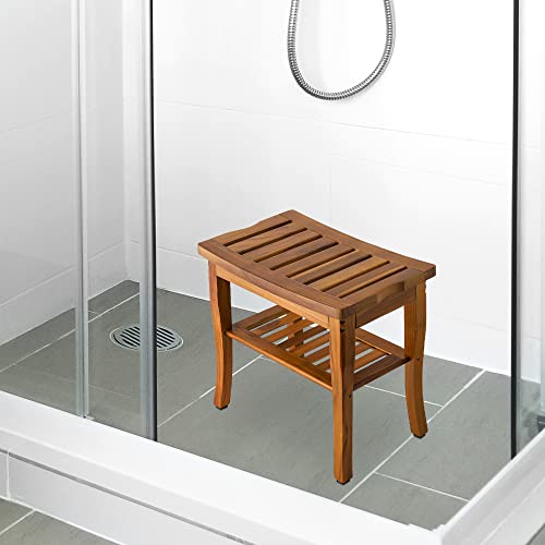 Teak Bath Tray and Teak Shower Bench for Your Bathroom