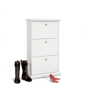 Tvilum Sonoma 3 Drawer Shoe Cabinet, White