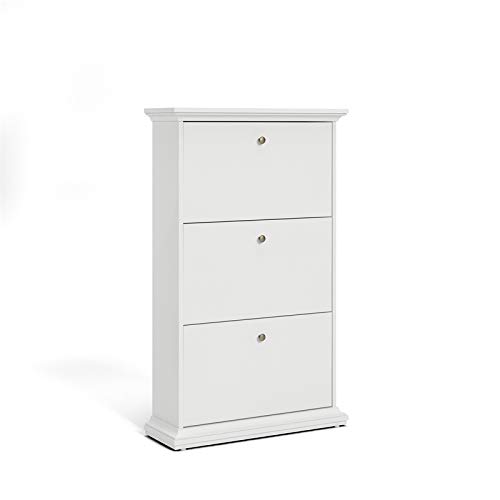 Tvilum Sonoma 3 Drawer Shoe Cabinet, White