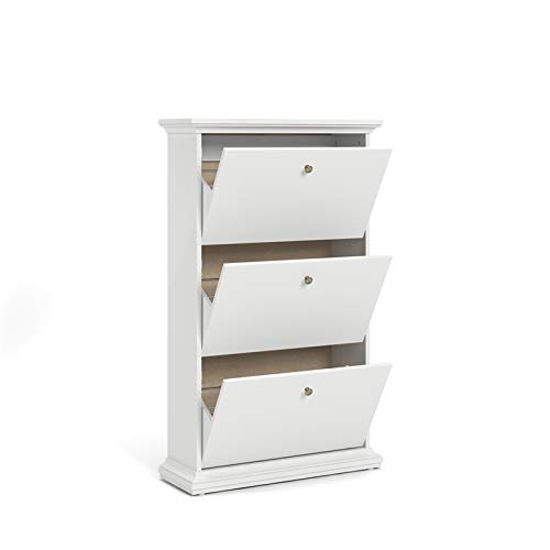 Tvilum Sonoma 3 Drawer Shoe Cabinet, White