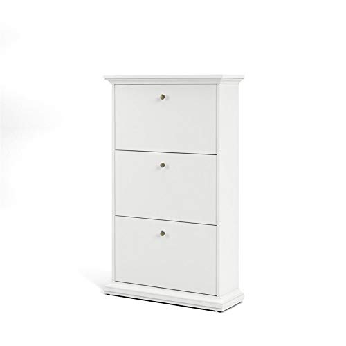 Tvilum Sonoma 3 Drawer Shoe Cabinet, White