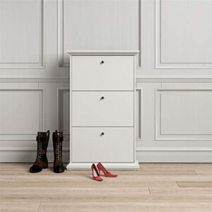 Tvilum Sonoma 3 Drawer Shoe Cabinet, White