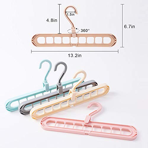 Magic Space Saving Clothes Hangers Multifunctional Smart Closet Organizer Premium Wardrobe Clothing Cascading Hanger 9 Slots, Innovative Design for Heavy Clothes, Shirts Pants Dresses Coats(4 Pack)