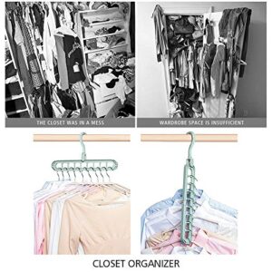 Magic Space Saving Clothes Hangers Multifunctional Smart Closet Organizer Premium Wardrobe Clothing Cascading Hanger 9 Slots, Innovative Design for Heavy Clothes, Shirts Pants Dresses Coats(4 Pack)