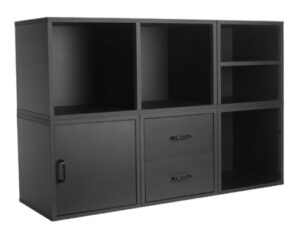 foremost 340006 modular 6-in-1 shelf cube storage system, black