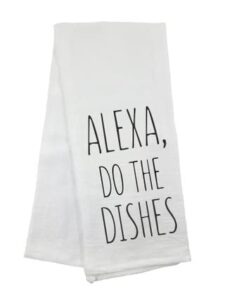 ab lifestyles 2 pack cute hand towels with sayings dish towels with funny sayings alexa do the dishes dish towels for bathroom kitchen camping bath sign rustic farmhouse look