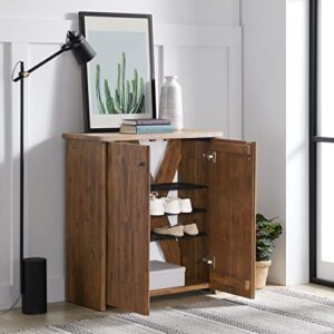 alaterre furniture bethel acacia wood 31" w shoe cubbie cabinet