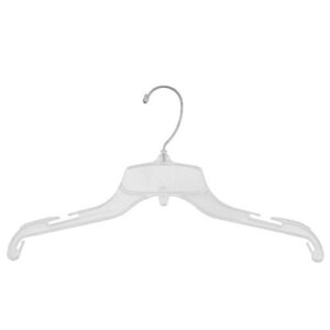 nahanco 94400 plastic top hanger, molded non-slip shoulders, clear break resistant, 15" (pack of 100)