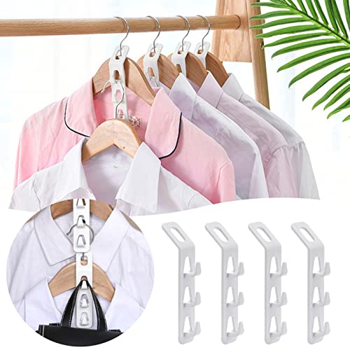 Hanger Connector Hook 4PCS Plastic Hook Cascading Hangers Space Saving Heavy Duty Wardrobe Organizer Bed Bags for Storage