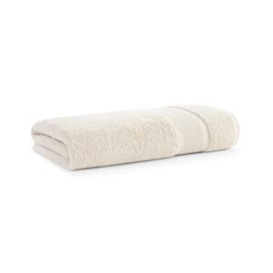 aston & arden recycled solid turkish bath sheet - (set of 1) soft & absorbent eco-friendly aegean cotton blend, 600 gsm, decorative towel for bathroom, home, hotel, and salon, wheat beige