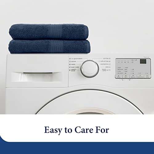 Cosy House Collection 2-Pack Essential Cotton Hand Towel Set - Ultra Soft, Absorbent & Quick Drying - Luxury 100% Cotton Plush Towel - for Bathroom, Shower & Kitchen (Hand Towel, Navy)