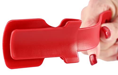 Home-X Shoe Helpers, Ergonomic Easy Shoe Helpers with Curved Handles for Pulling Shoes On, One Size Fits All, Durable Plastic for Multiple Uses, Set of 6, 6" L x 1 ¾” W x 1 ¼” H, Red