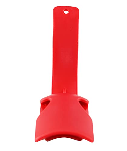 Home-X Shoe Helpers, Ergonomic Easy Shoe Helpers with Curved Handles for Pulling Shoes On, One Size Fits All, Durable Plastic for Multiple Uses, Set of 6, 6" L x 1 ¾” W x 1 ¼” H, Red